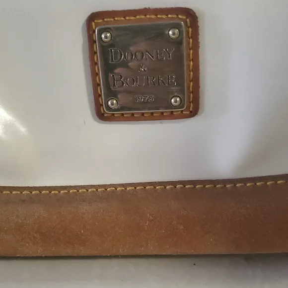 Dooney & Bourke White  and Brown Tote Bag - Picture 4 of 16